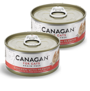 Canagan CHICKEN WITH PRAWNS 2 x 75g - dla kotów