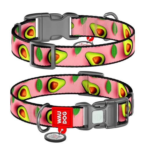 WauDog  NYLON - obroża  "Avocado Rose" + Smart ID
