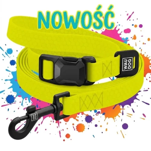 Smycz dla psa WAUDOG Magnet wodoodporna limonkowa 120–200 cm