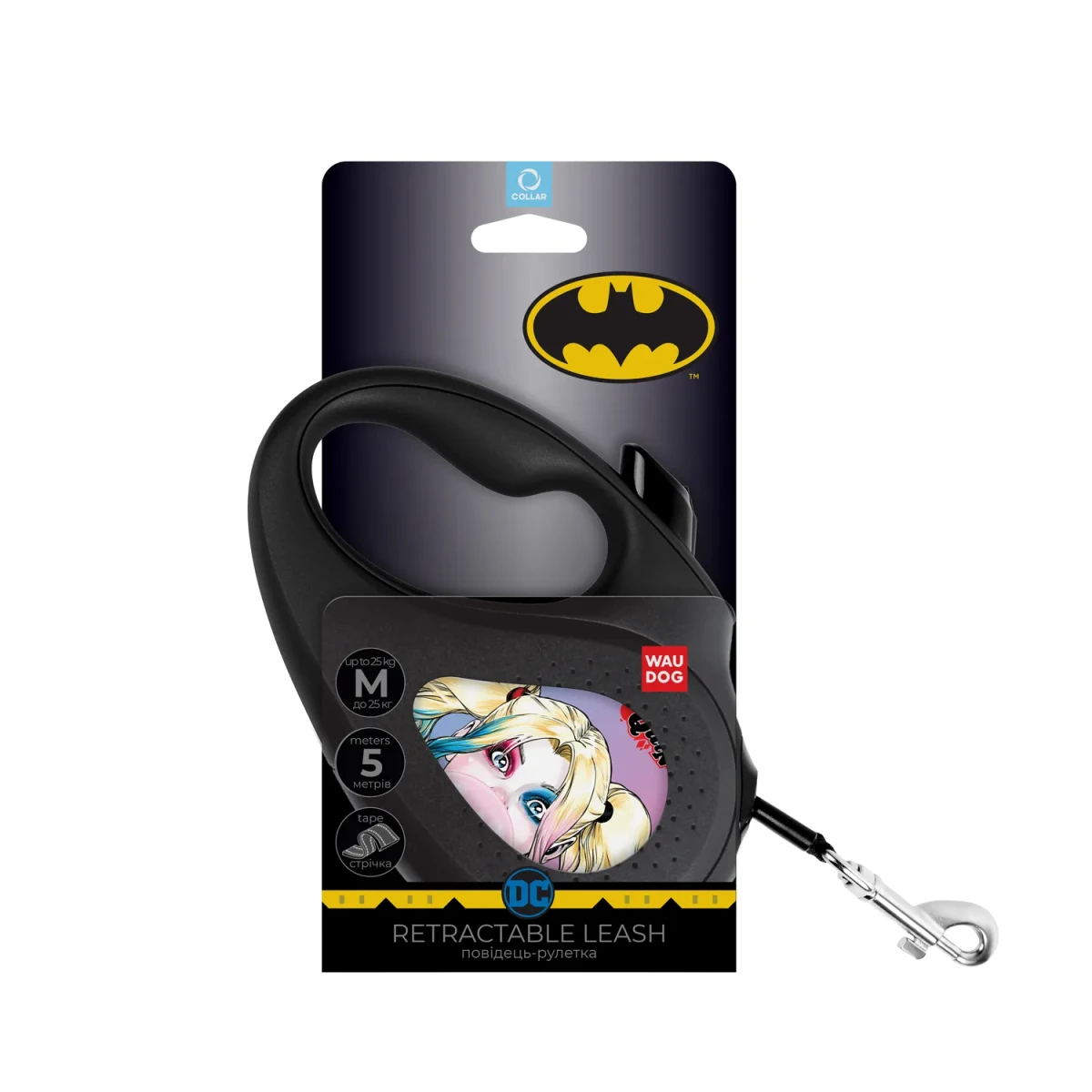Smycz automatyczna 5m taśma dla psa do 30kg Harley Quinn w sklepie puller shop pl.webp