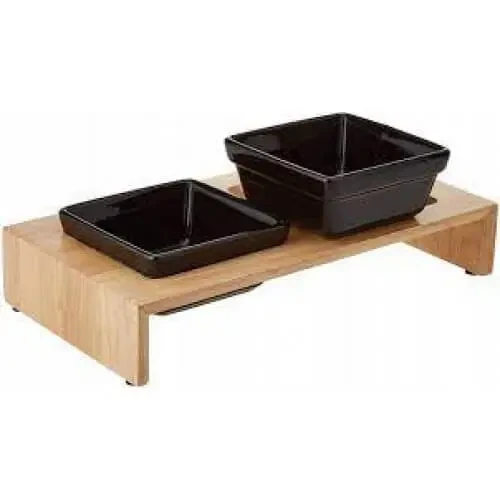 Miska ceramiczna w podstawie drewnianej o poj 0,4l w sklepie puller shop pl.webp