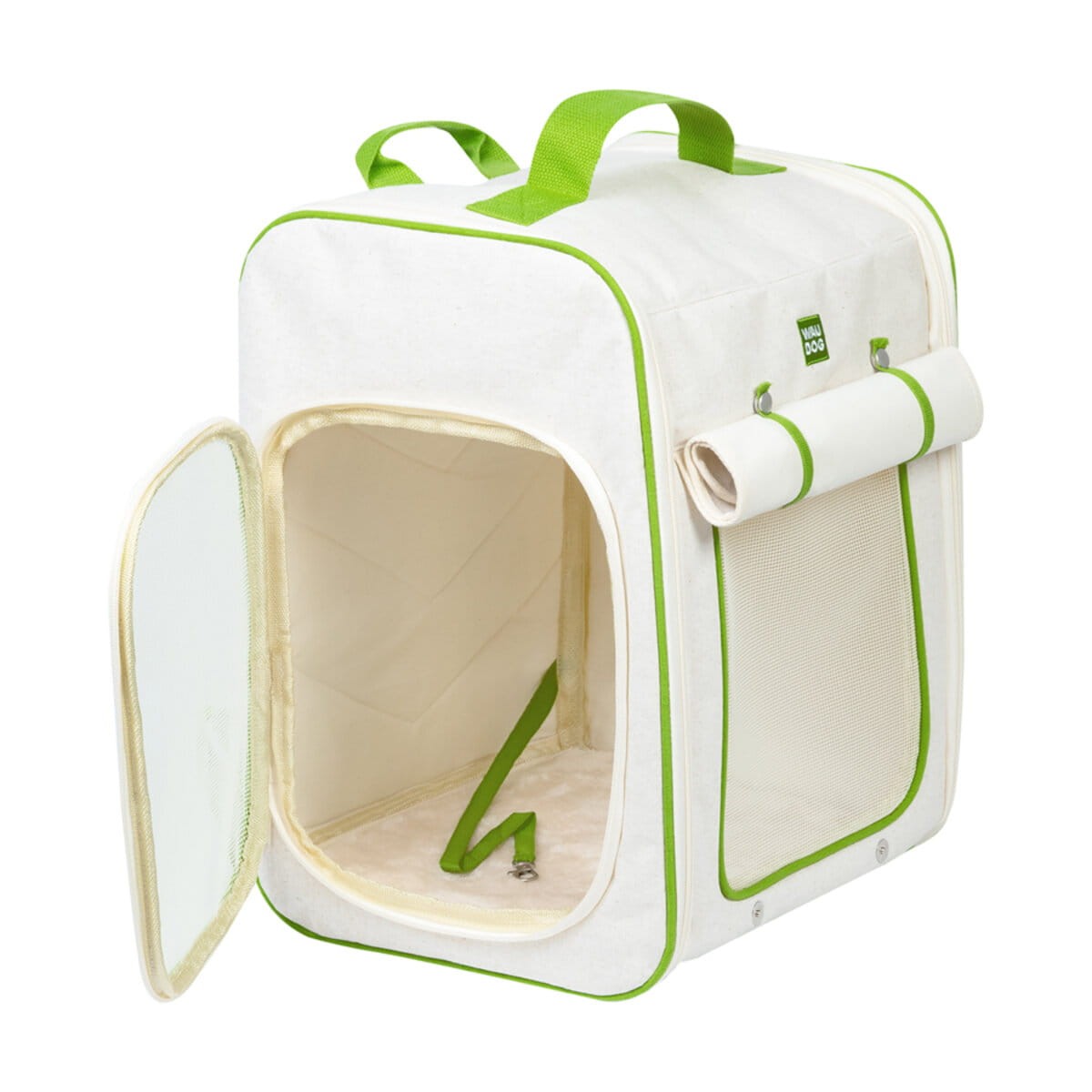 plecak pokazany bokiem z otwartym wejściem bocznym