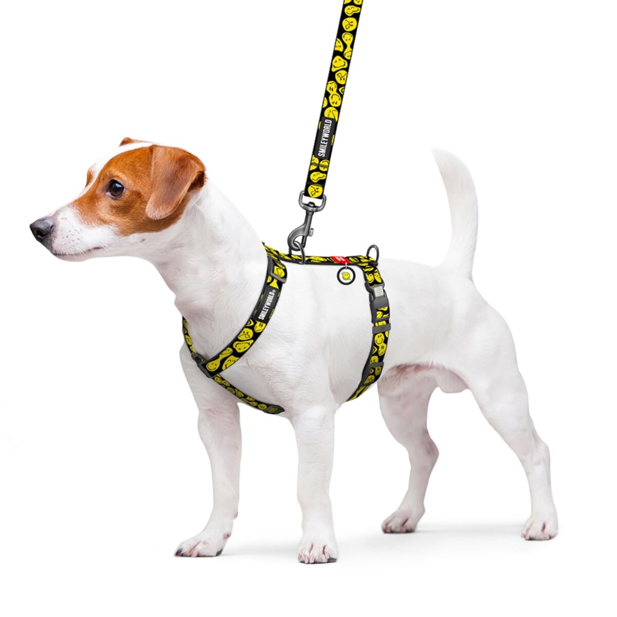 SmileyWorld®-szelki guard na psie, wzór "Black Smileys"