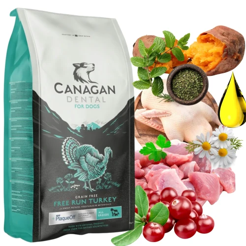 Karma dla psów średnich i dużych 2kg - CANAGAN DENTAL-Free Run Turkey