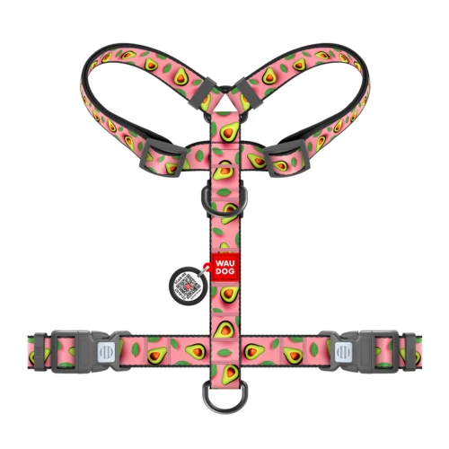 Ergonomiczne szelki dla psa typ guard  wzór "Avocado Rose" WauDog