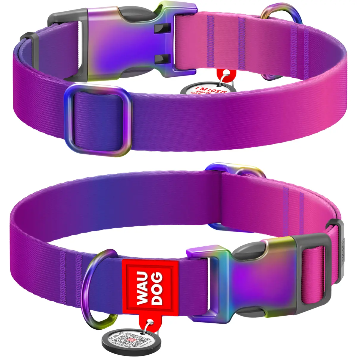 dwie obroże gradient fioletowa